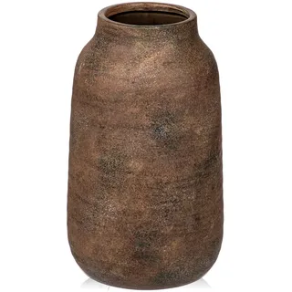 Dekovase Blumenvase aus Keramik Rund Tischvase im Antik Shabby Chic Look Vasen für Blumengesteck, H x Ø: 28 x 15 cm