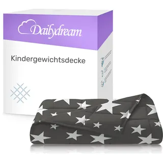 Dailydream Kinder Gewichtsdecke | 90x120 | 2,3 kg | Motiv Sterne | aus 100% Baumwolle | mit Glasperlenfüllung | schwere Decke zum Schlafen | Weighted Blanket | Therapiedecke | Körpergewicht 20-35 kg