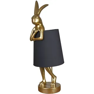 Tischleuchte Hase Leuchte Rabbit Gold Tischlampe Hasenlampe Hasenfigur 68cm