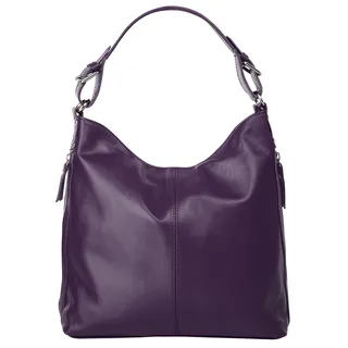 Samantha look Henkeltasche, echt Leder, Made in Italy, lila