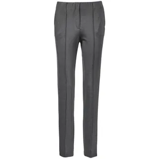 Schlupfhose GOLDNER "Moderne Hose LOUISA mit streckenden Biesen", Damen, Gr. 40, N-Gr, grau (graphitgrau), Obermaterial: 67% Viskose CV. 27% Polyamid PA. 6% Elasthan EL., normal, Hosen Schlupfhose, Ohne