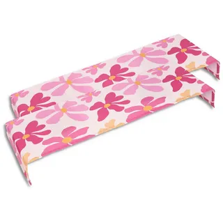 Tischläufer , Orange, Rot, Weiß, Pink , Textil , Blume , rechteckig , 40x140 cm , Oeko-Tex® Standard 100 , Heimtextilien, Wohntextilien, Tischwäsche, Tischläufer