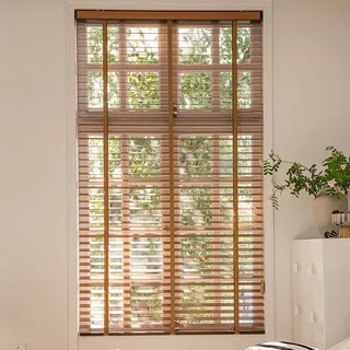 5 cm Lamellen Kabellose Holz-Jalousien, Verdunkelungs-Rollos Für Mehr Privatsphäre, 45cm 55cm 60cm 75cm 105cm 150cm