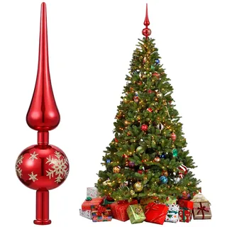 weihnachtsbaumspitze Stern Rot, Christbaumspitze Stern Rot, Christbaumspitze in matt, glänzende christbaumspitze, Vintage Baumspitze, Für Festliche Weihnachtsbaumdekorationen