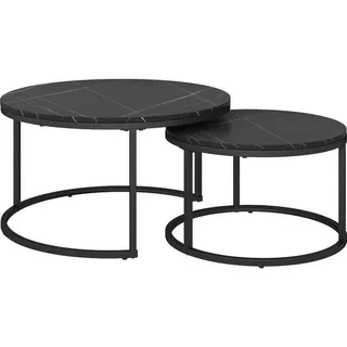 Vicco Couchtisch Montreal Schwarz Marmor-Optik 77 x 40 cm