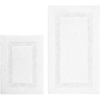 Nautica Badezimmerteppiche, weiche und saugfähige Baumwoll-Badematte, Moderne Badezimmer-Dekoration, (Peniston-Weiß, 2 Stück)