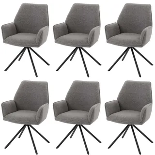 MCW Esszimmerstuhl G67 Bouclé Hellgrau 6er-Set