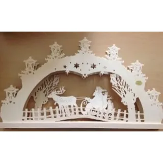 Winterlicher 3D-Lichterbogen Schlittenfahrt mit LED, beleuchtet, 52x32x4,5cm NEU