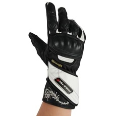RIDER-TEC Handschuhe Moto Zwischensaison Damen Leder rt4300-bw, schwarz/weiß, Größe L