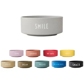 Design Letters Snack Schale Grau SMILE | Porzellan Snackschale für Weihnachtsdeko, Weihnachtsdeko Tisch, Weihnachtsgeschenke Kleinigkeiten | Salatschüssel, Müslischalen, Rührschüssel, Bowl
