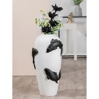 Casablanca by Gilde Bodenvase »Vase "Koi"«, (1 St.), weiß