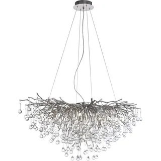 PAUL NEUHAUS Kronleuchter ICICLE, Hängelampe, silberfarben, mit Lichteffekten - Grau