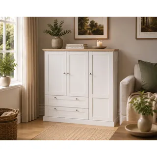 OTTO home Drehtürenschrank Binz 122 x 130 x 35 cm Weiß