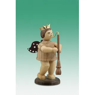 Holzengel Weihnachtsengel engel mit Altoboe mit Krone / natur Höhe ca 6,5 cm NEU