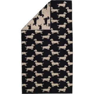 CAWÖ We love Dogs Duschtuch 80 x 150 cm beige schwarz