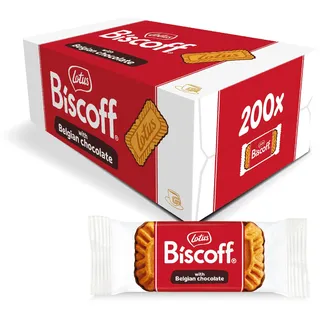 Lotus Biscoff | Karamellisierter Keks mit Schokoladenüberzug | 200 Einzeln Verpackte Kekse | Nur Natürliche Inhaltsstoffe | Ohne Farbstoffe oder Zugesetzte Aromen | 200x1 | 1,47 kg