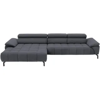 Beldomo Style Ecksofa , Anthrazit , Textil , Uni , Ottomane links, L-Form , 329x190 cm , erweiterbar, Fußauswahl, Stoffauswahl, Liegefunktion, Hocker erhältlich, individuell planbar , Wohnzimmer, Sofas & Couches, Wohnlandschaften, Ecksofas