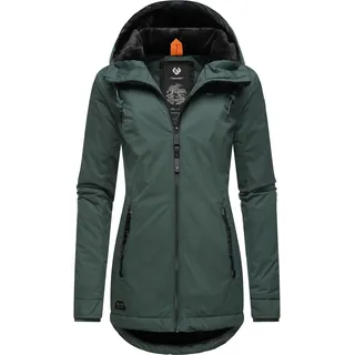 Winterjacke RAGWEAR "Winterjacke Zuzka Winter", Damen, Gr. XL, grün (dunkelgrün23), Obermaterial: 100% Polyester PES.  Obermaterial: Futter: 100% Polyester PES. 100% Polyester PES., tailliert Po-bedeckend, Rippstrickbündchen, Jacken Winterjacke, Wasserdichter Winterparka mit Teddyfleece Innenfutter