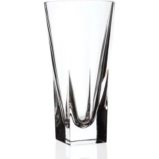 Barski Vase – quadratischer Boden – runde Glasvase – für Blumen – Rosen – bleifreies Kristall – 25,4 cm H