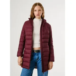 Pepe Jeans für Damen. PL4024372 Sally Langer Mantel kastanienbraun (S), Lässig, Polyamid