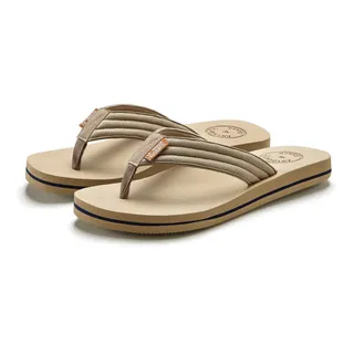 AUTHENTIC LE JOGGER Badezehentrenner "Badelatsche, Flip Flop, Badepantolette, Badeschlappe, Sommerschuhe" Pantolette, Zehentrenner mit ultraleichter Sohle Unisex VEGAN, beige