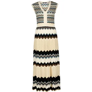 Strickkleid ZERO "Strickkleid mit Lurexfaden", Damen, Gr. 34, EURO, braun (nature, braun), Obermaterial: 52% Viskose CV. 28% Polyamid PA. 14% Polyester PES. 6% Metall MT., Kleider Strickkleid