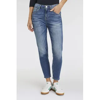 Boyfriend-Jeans MARC O'POLO DENIM "Freja", Damen, Gr. 32, Länge 32, blau (mid blau), Denim/Jeans, Obermaterial: 98% Baumwolle, 2% Elasthan, relaxed fit knöchellang, Jeans Boyfriend-Jeans, in heller Waschung