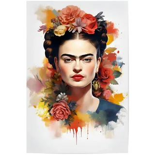 artboxONE Poster 30x20 cm Floral Wonderful Frida - Bild Frida Kahlo