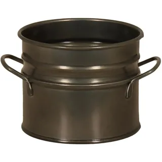 Zink-Übertopf Blacklook mit Griffen 12 cm x 11 cm