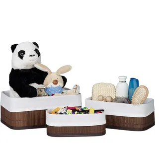 Relaxdays Aufbewahrungskorb 30 x 20 x 13 cm braun