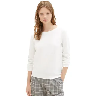 TOM TAILOR Denim Damen Sweatshirt mit Raffarm & Struktur