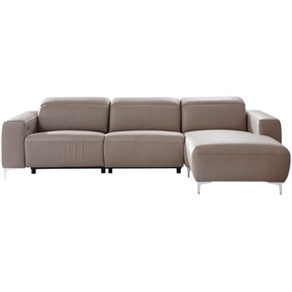 Pure Home Lifestyle Ecksofa , Taupe , Leder , Echtleder , Dickleder , Uni , Ottomane rechts, L-Form , 292x177 cm , Blauer Engel, Goldenes M, Dgm , Typenauswahl, Lederauswahl, Stoffauswahl, seitenverkehrt erhältlich, Hocker erhältlich , Wohnzimmer, Sofas & Couches, Wohnlandschaften, Ecksofas