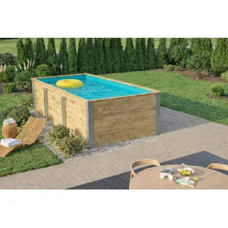 Massivholzpool Siargao Gr. 1, Folie Türkis, 45 mm Wandstärke