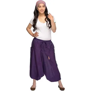 Haremshose Pumphose Aladinhose Pluderhose Yoga Goa Sarouel Baggy Freizeithose Singharaja Damen, lila - Lila