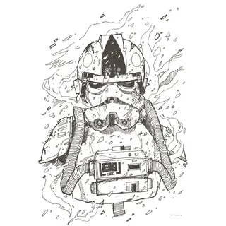 Komar Bild »Star Wars Pilot Drawing« Disney 1 Stk. tlg. Wandbild zur Dekoration im Kinderzimmer - ohne Rahmen, bunt