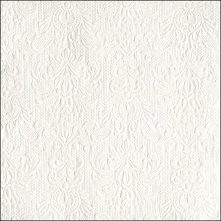 Ambiente Home Servietten Papier 33x33cm Elegance geprägt 15 Stück Weiß