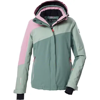 KILLTEC Damen Skijacke/Funktionsjacke mit abzippbarer Kapuze und Schneefang KSW 26 WMN SKI JCKT, helles salbei, 46,