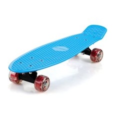 Retro Skateboard Blau/Rot mit LED