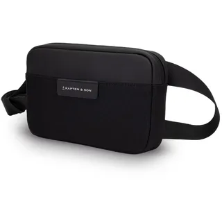 Kapten & Son Bauchtasche Bergen Crossbody All Black 1,5 L | Bauchtasche Damen & Herren | Handtasche Schwarz | Umhängetasche klein | ideal für Reisen, Alltag, City
