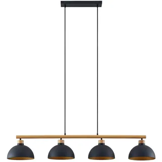 Lindby Pendelleuchte Tirzana (Retro, Vintage Antik) in Schwarz aus Metall (4 flammig E27) - Deckenlampe Esstischlampe Hängelampe Hängeleuchte Wohnzimmerleuchte