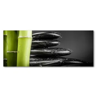 Tulup® Küchenrückwand Spritzschutz aus Glas -125x50 -Spritzschutz auf gehärtetes Glas Deko Blumen & Pflanzen Bambus