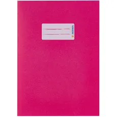 HERMA 5514 Heftumschlag A5 Papier Pink, Hefthülle mit Beschriftungsfeld aus extrem kräftigen Papier & satten Farben, Heftschoner für Schulhefte, farbig