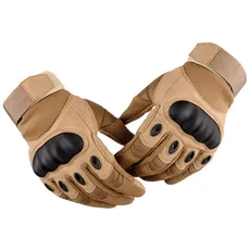 GES Motorradhandschuhe, Männer Vollfinger-Motorradhandschuhe Touchscreen-ATV-Motocross-Rennhandschuhe (Braun, XL)