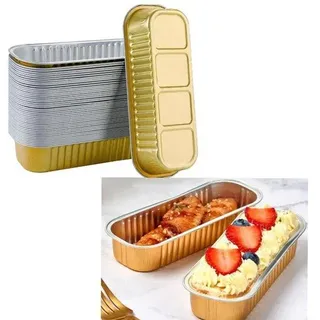Aluminium-Backformen mit Deckel – Set mit 30 Stück – Mini-Kuchenformen mit 200 ml Fassungsvermögen – Sushi-Verpackungen – Backformen für Brötchen und Muffins – Einweg-Backformen – Backformbehälter für Brownies und Mini-Brötchen