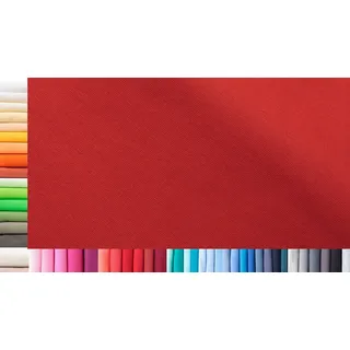 Bündchenstoff XXL als Meterware|doppelt: 75cm breit|einfach: 150cm breit|Farbe: 21 Rot|0,75m lang|96% Baumwolle, 4% Elasthan|Jersey|1buy3|Grundpreis pro qm: € 11,10