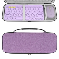 GEEKRIA K380 Tastatur + M350 Maus Tragetasche, schützende Reisetasche für kleine kompakte Tastatur, kompatibel mit Logitech K380 + M350 (Lavendel)