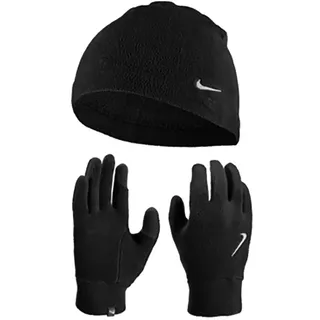 Nike Dri-FIT Winterset Fleece Laufhandschuhe mit Mütze Damen 082 black/black/silver XS/S