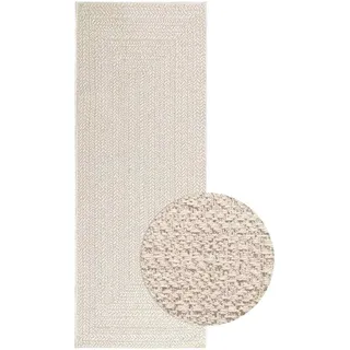 vidaXL Teppich ZIZUR Creme 80x200 cm Jute-Optik Indoor und Outdoor