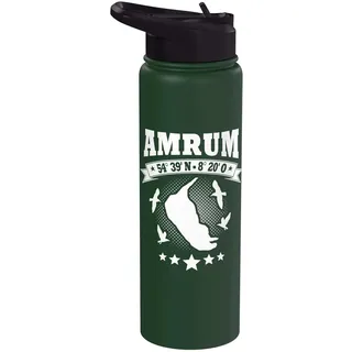 Amrum Koordinaten Souvenir Nordseeküste Inselurlaub Amrum Stainless Steel Insulated Water Bottle