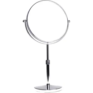 HIMRY Standspiegel Höhenverstellbar 5X Vergrößerung, 8 inch, Kosmetikspiegel 360° drehbar. Verchromten Schminkspiegel Rasierspiegel Badzimmerspiegel, Normal+ 5fach Vergrößerung, KXD3114-5x